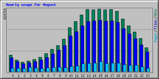 Hourly usage for August 2005